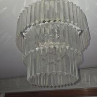 Lampadario circolare stile Impero con pendenti