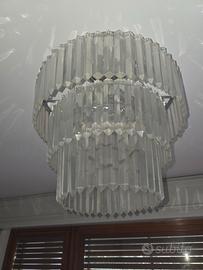 Lampadario circolare stile Impero con pendenti
