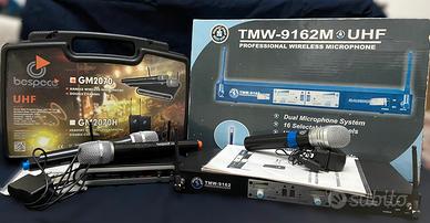 DUE kit radio Microfono wireless UHF
