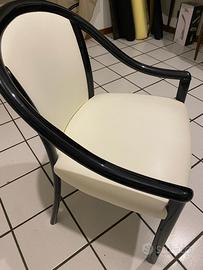 N 4 Sedie in pelle con braccioli