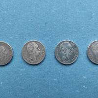 4 Monete d'Argento da 2 Lire Regno d'Italia
