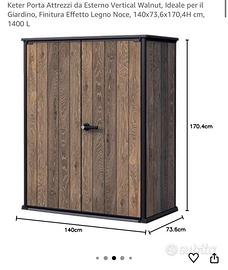 Keter Porta Attrezzi da Esterno Vertical Walnut