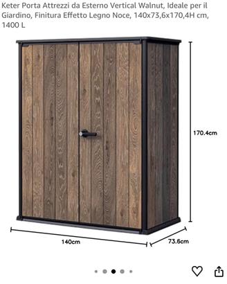 Keter Porta Attrezzi da Esterno Vertical Walnut