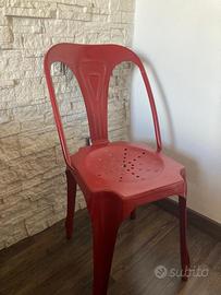 Sedia ferro maison du monde rossa