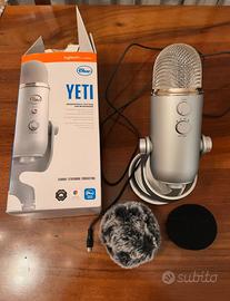Microfono Blu Yeti nuovo con 2 coprimicrofoni asmr