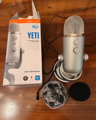 Microfono Blu Yeti nuovo con 2 coprimicrofoni asmr