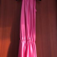 Vestito smanicato fucsia lungo