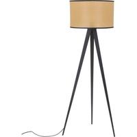 Lampada da terra con paralume in vimini rattan