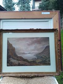 Paesaggio inglese firmato acquarello 800