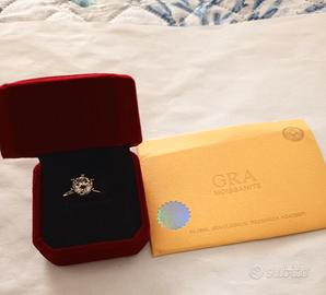 Solitario argento e moissanite kt.3