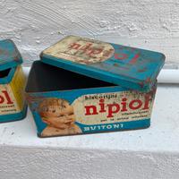 Scatole Nipiol Buotoni di latta