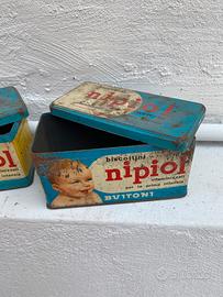 Scatole Nipiol Buotoni di latta