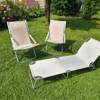 Set sedie e lettino da giardino