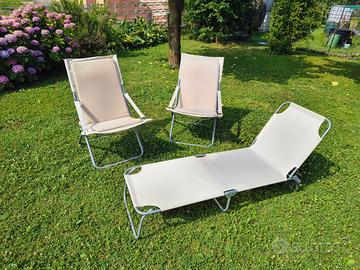 Set sedie e lettino da giardino