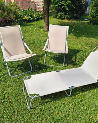 Set sedie e lettino da giardino