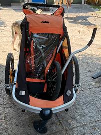 Rimorchio bici KTM 3 in 1 per 2 bambini – passeggi
