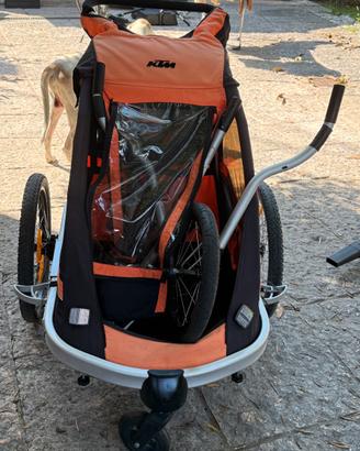 Rimorchio bici KTM 3 in 1 per 2 bambini – passeggi