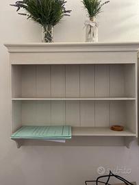 Coppia mensole shabby chic bianche da parete