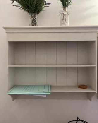 Coppia mensole shabby chic bianche da parete