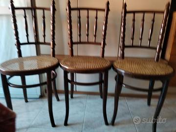 sedie. 3 restaurate TONNET marcate.Fichel 