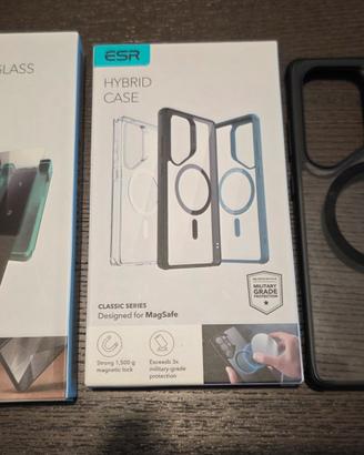 Cover magsafe+2 pellicole vetro per S25 ultra 