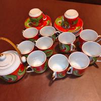 Servizio da caffè con drago decorativo completo