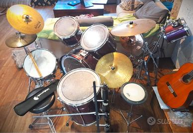 Set di batteria Pearl Export con accessori – Rosso