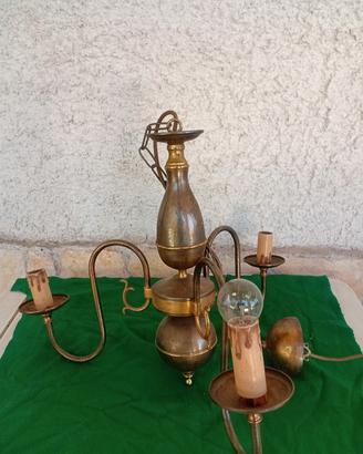 Lampadario anni 60 ottone
