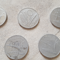 5 monete da 10 lire di cui 1 del 1953 e 1 1955