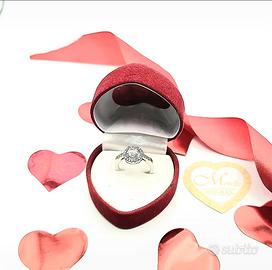 Anello misura regolabile acciaio argentato zirconi