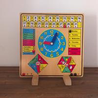 Gioco educativo orologio in legno  in inglese 