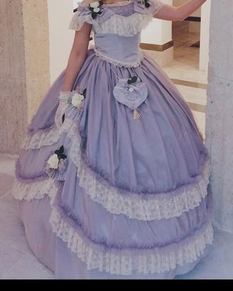 COSTUME STORICO PERIODO "800" COLORE GLICINE