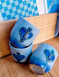 Strehla GDR Keramik “fat lava”  schnapsbecher '60