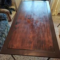 Tavolo 6 P  in ferro battuto e noce