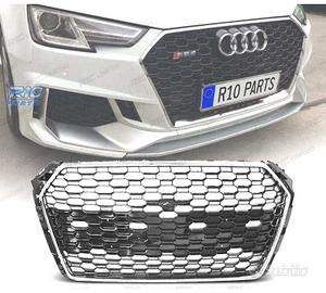 GRIGLIA PER AUDI A4 B9 15-19 LOOK RS4 PDC CROMATO 