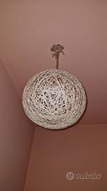 Lampadario Sfera in Corda Intrecciata