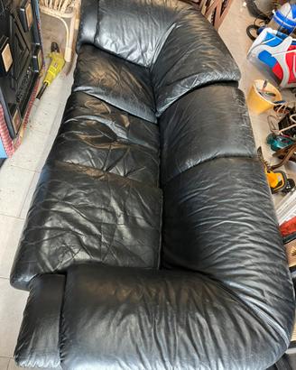 Divano in pelle nera chateaudax