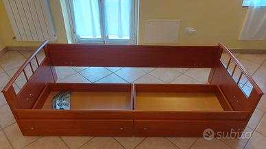 Struttura letto singolo con cassetti