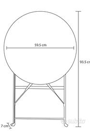 Set tavolino + 2 sedie da giardino/balcone NUOVO