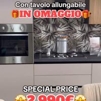 Cucina lineare completa di elettrodomestici