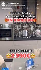 Cucina lineare completa di elettrodomestici