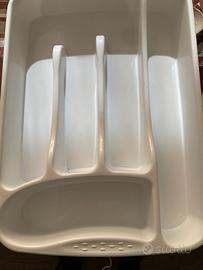 Porta posate da cassetto bianco