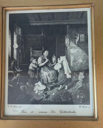 Quadro con incisione in calcografia Golden Daighte