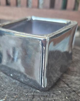 vaso quadrato argento