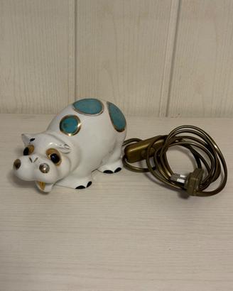 Lampada Ippopotamo Vintage in Ceramica