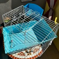 Gabbia per Conigli/Porcellini d'India + Accessori