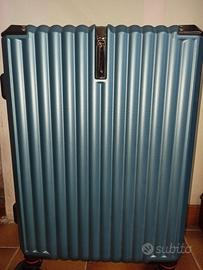 Blue Hardshell Checked Luggage - 4 Spinner Wheels