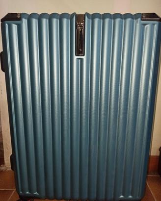 Blue Hardshell Checked Luggage - 4 Spinner Wheels