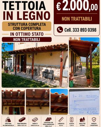 tettoia esterna in legno 
