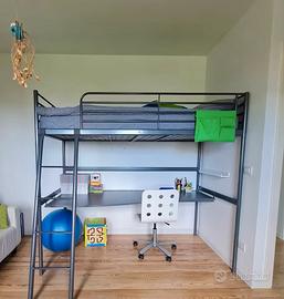 LETTO IKEA SOPPALCO CON SCRIVANIA SOTTOSTANTE IKEA